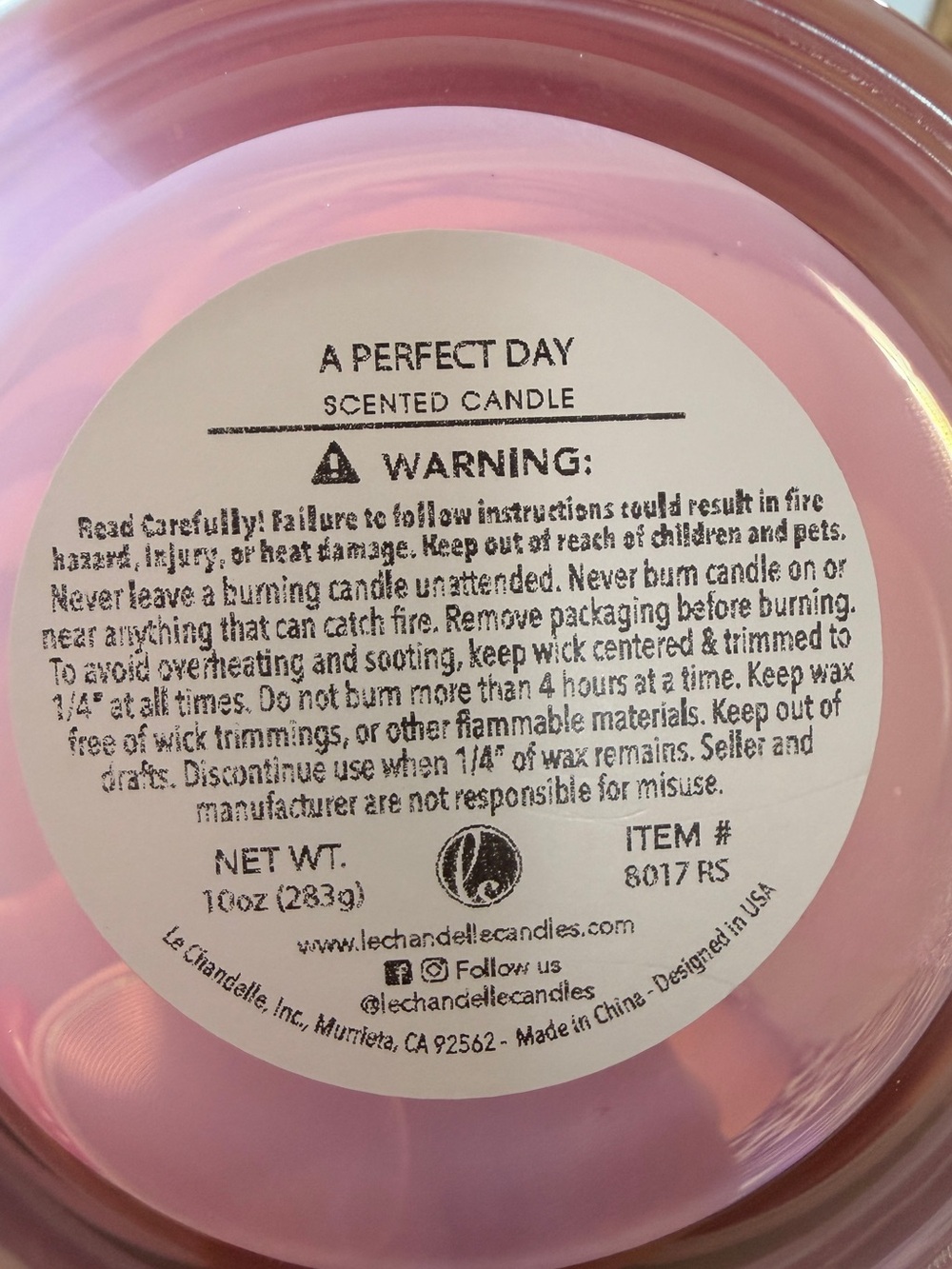 You don't look a day over FABULOUS!
PERFECT DAY-premium scented candle-10oz - Picture 5 of 6
